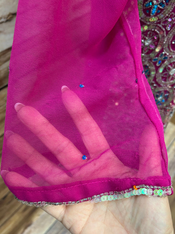 Elegantes Rosa Salwar Kameez – Festliche Pracht in Größe L