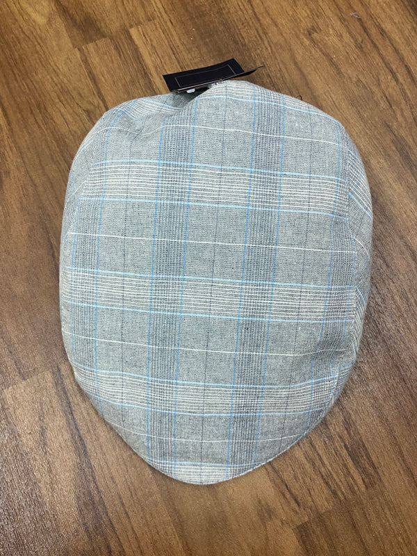 Graue karierte Schiebermütze Größe 59 – neu, passend zum 20er Jahre Outfit.