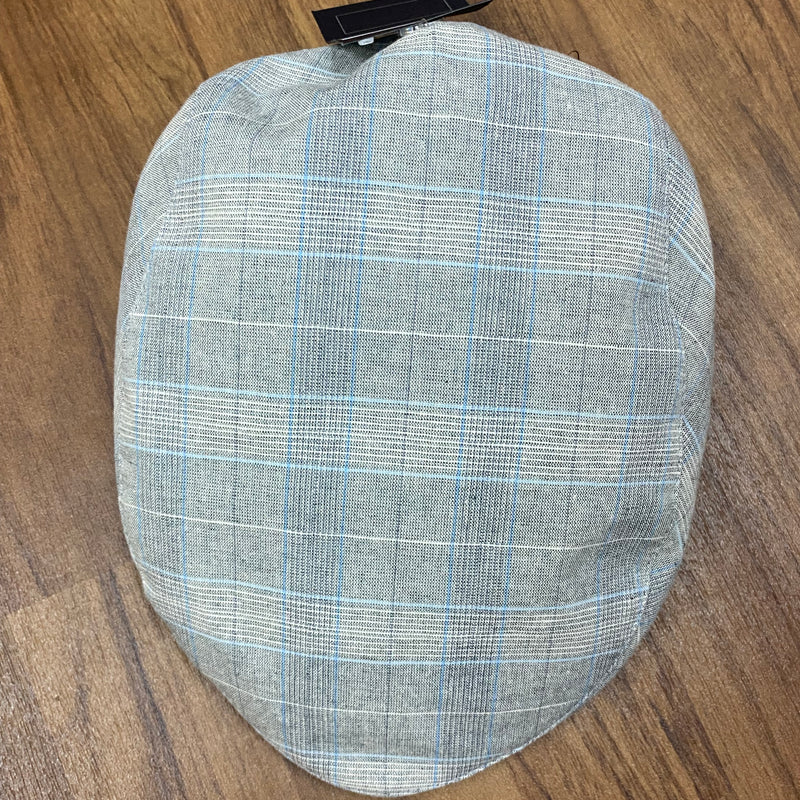 Graue karierte Schiebermütze Größe 59 – neu, passend zum 20er Jahre Outfit.