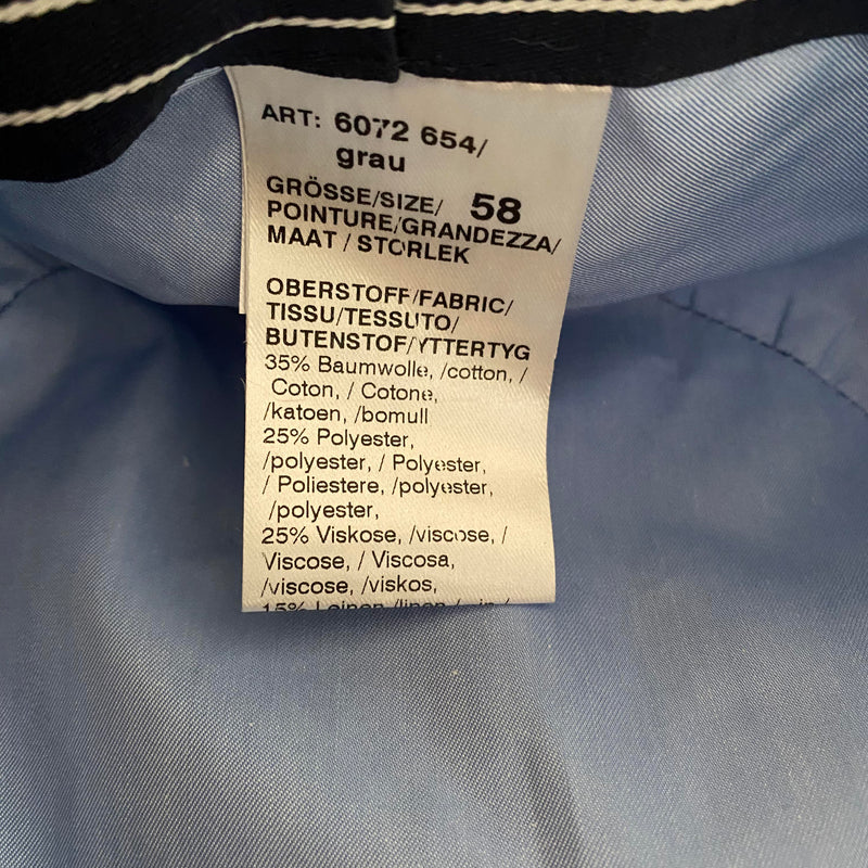 Schiebermütze grau-blau kariert – Gr. 58 (ungetragen)