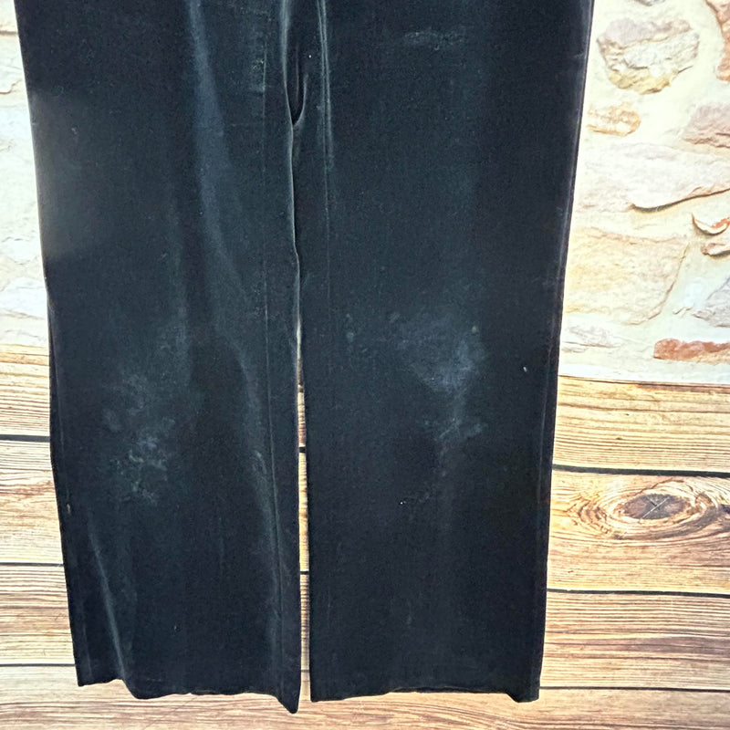 Schwarze Samt-Schlaghose Größe 38