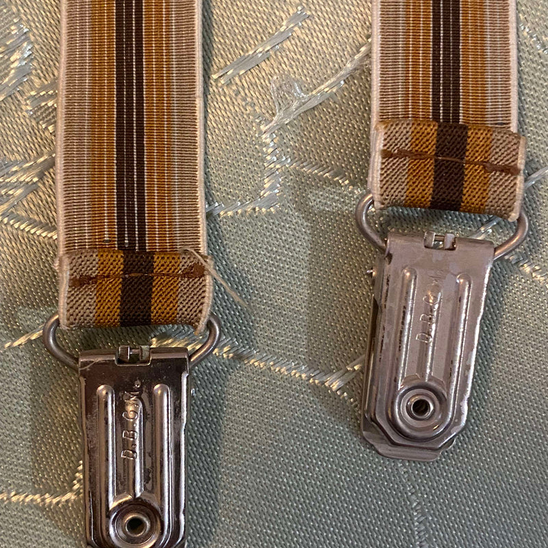 Schmale Vintage-Hosenträger in Braun- und Gelbtönen, Ansicht 3