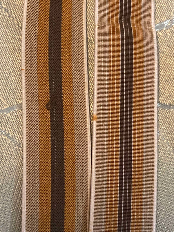Schmale Vintage-Hosenträger in Braun- und Gelbtönen, Ansicht 4