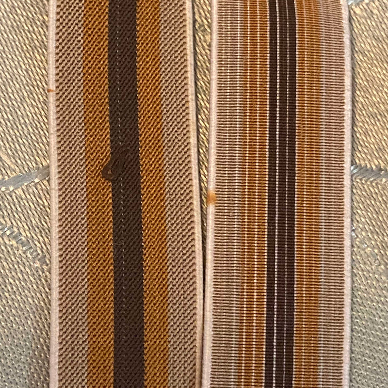 Schmale Vintage-Hosenträger in Braun- und Gelbtönen, Ansicht 4