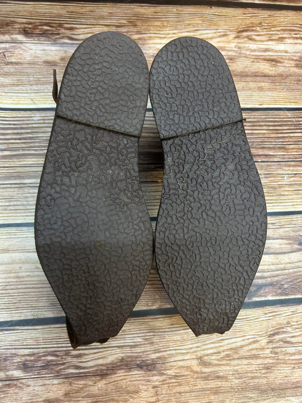 „Unterseite der Gummisohle an Mittelalter-Replik Schuhen, Vintage Stil“