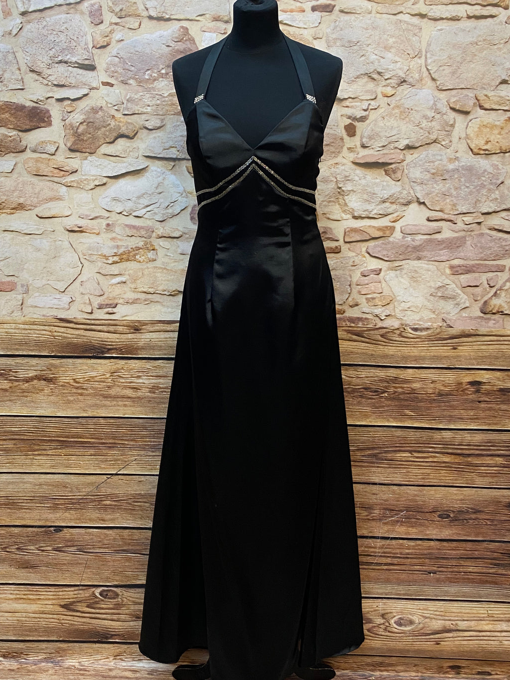 Vintage Abendkleid in schwarz, Gr.36 lang Marke Destiny