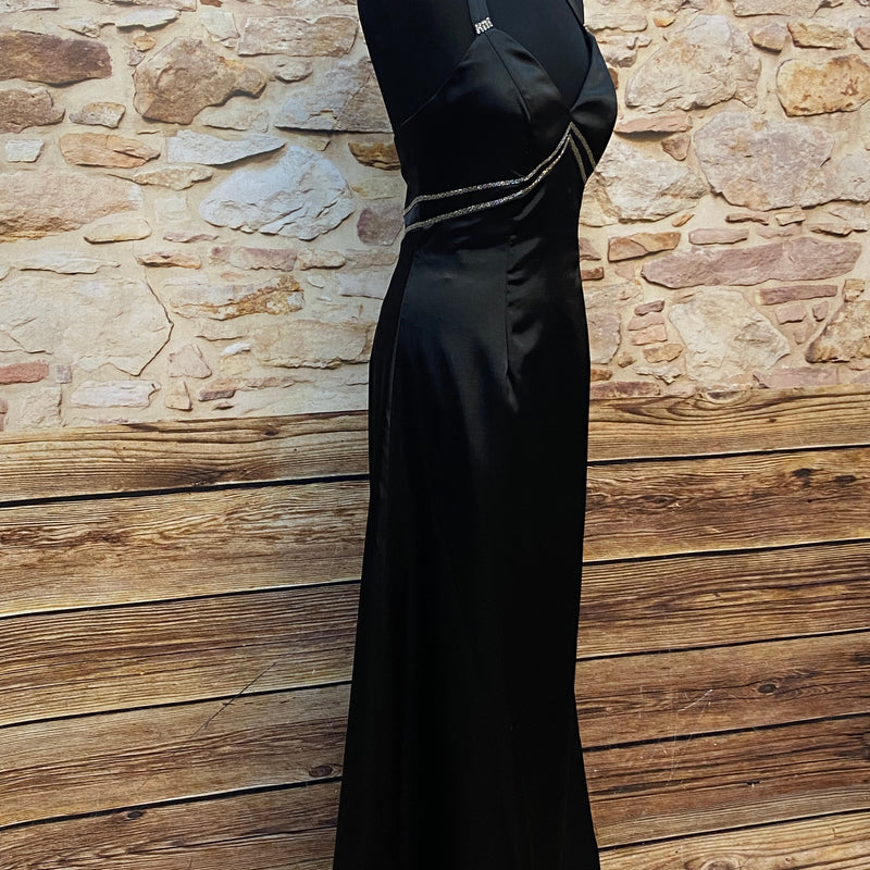 Vintage Abendkleid in schwarz, Gr.36 lang Neckholder