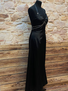Vintage Abendkleid in schwarz, Gr.36 lang Neckholder