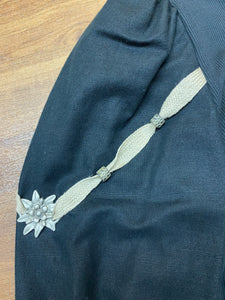 Schwarzes Trachtenshirt Oberteile Shirt für Landhauskleid Trachten Gr.42