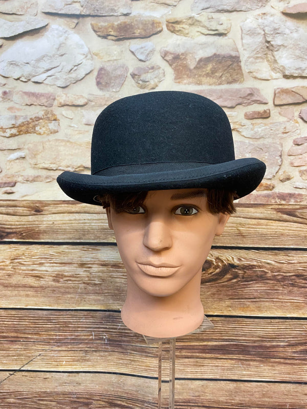 Schwarze Vintage Melone Größe XL aus Wolle