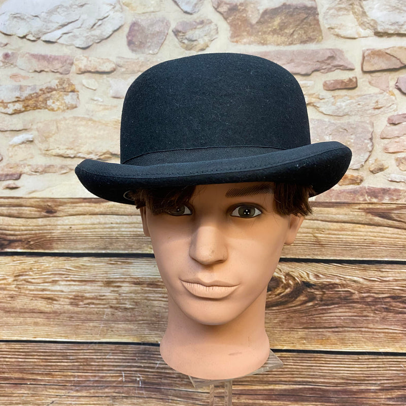Schwarze Vintage Melone Größe XL aus Wolle