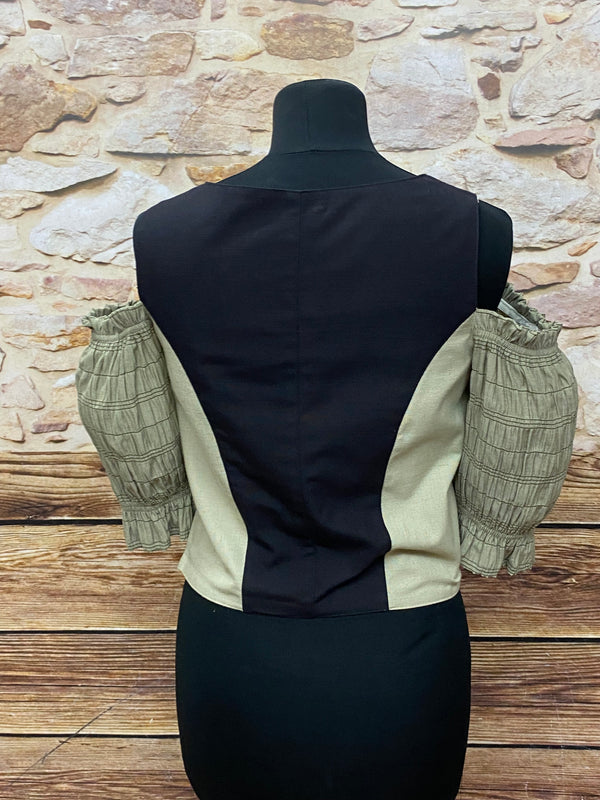 Trachtencoursage Gr.38 Trachtenmieder Landhausstil Carmenbluse
