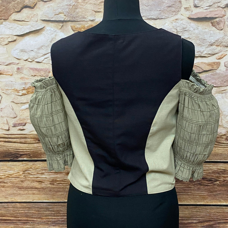 Trachtencoursage Gr.38 Trachtenmieder Landhausstil Carmenbluse