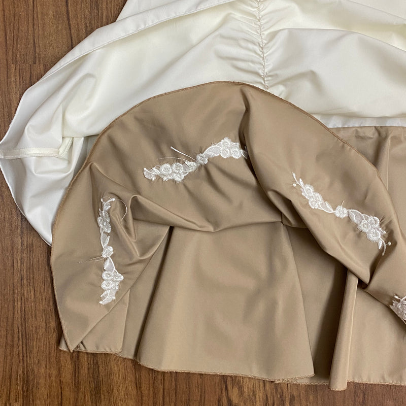 Trachtenrock von Club Frendy – Beige/Kaki, Größe 38