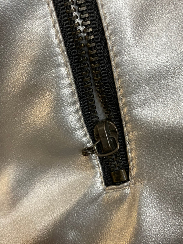 Vintage Lederjacke Damen Silber Metallic Gr.38 Reflex by Globetrotter