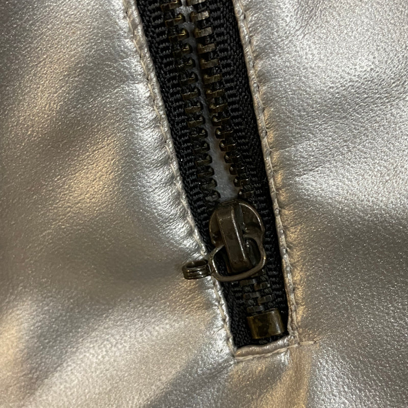Vintage Lederjacke Damen Silber Metallic Gr.38 Reflex by Globetrotter