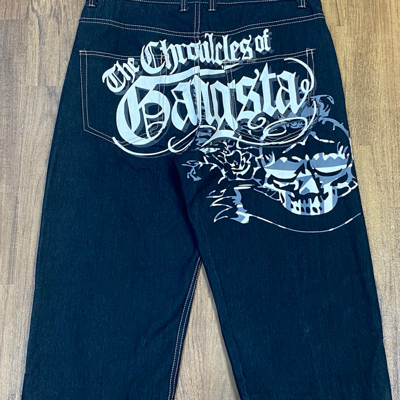 Vintage 1990er Baggy Black Denim Jeans Skater Style Jeans Size 36