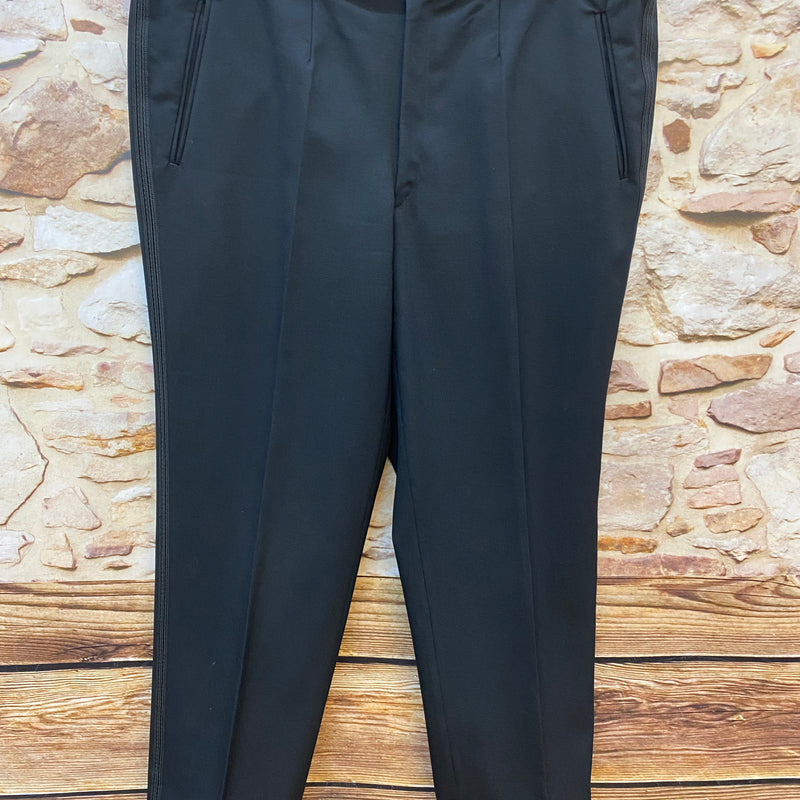 Smokinghose Vintage schwarze Hose Bund 106 cm, Gr.58
