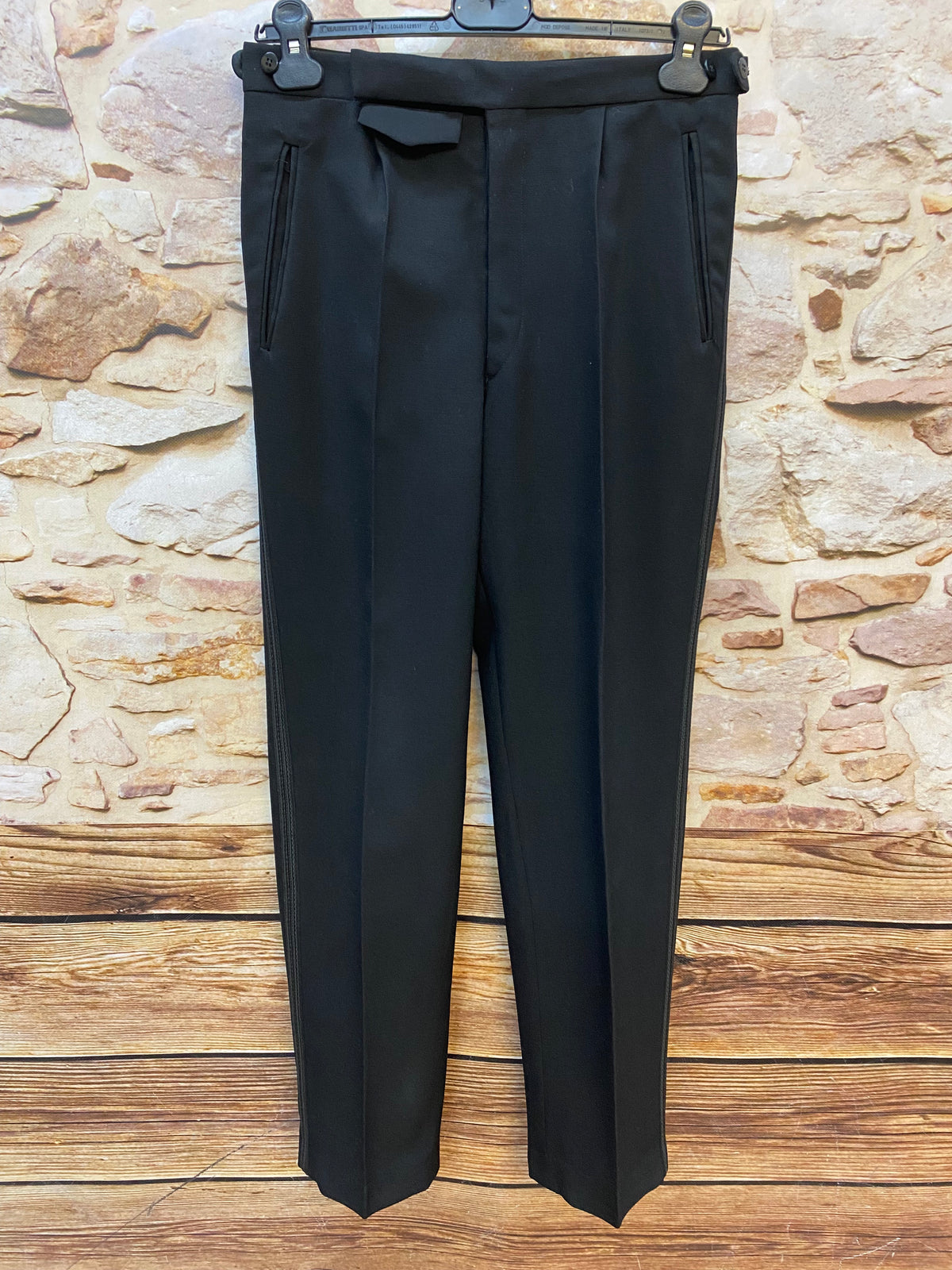 Pantalon smoking, pantalon tailcoat, véritable ceinture noire vintage 77 cm, taille 44 