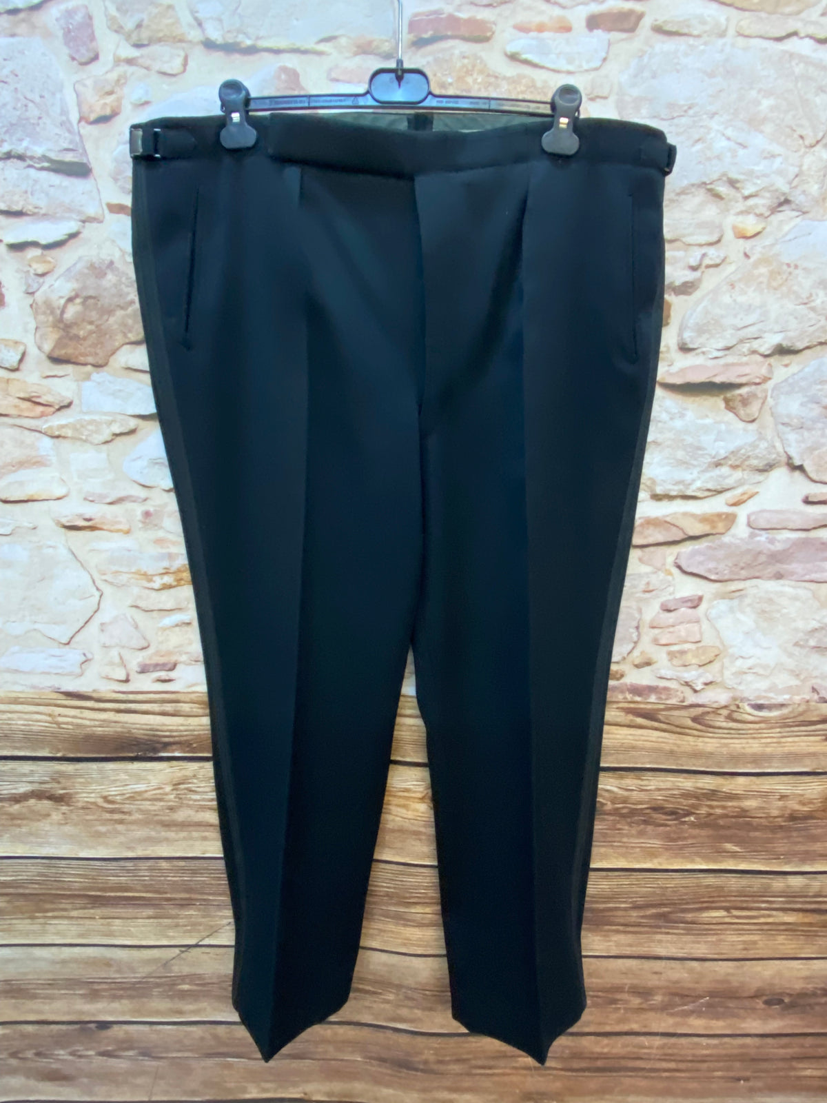 Pantalon de smoking vintage noir ceinture 121 cm, taille 62 