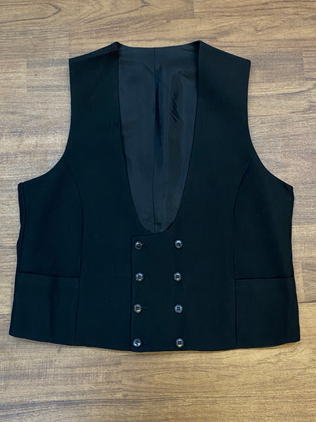 „Herrenweste für Smoking Vintage schwarz dezenter Streifen Gr.52 Smoking
