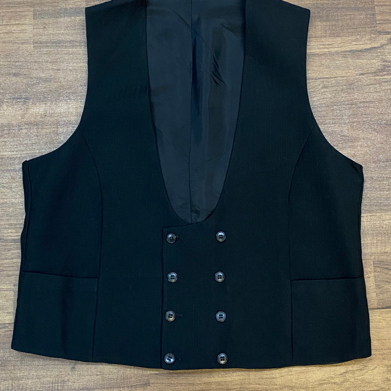 „Herrenweste für Smoking Vintage schwarz dezenter Streifen Gr.52 Smoking