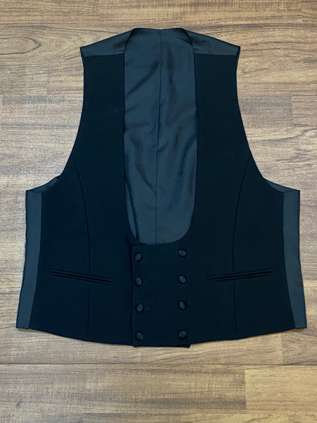 „Vintage Smokingweste schwarz Gr 25 zweireihig Kurzgröße
