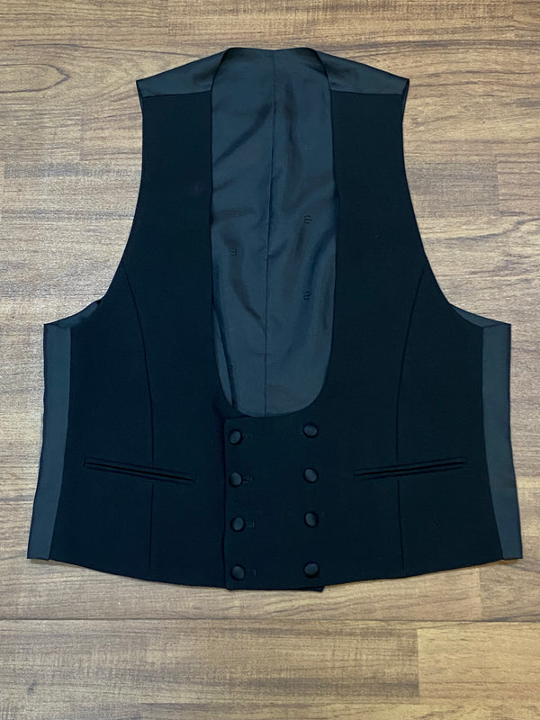 „Vintage Smokingweste schwarz Gr 25 zweireihig Kurzgröße
