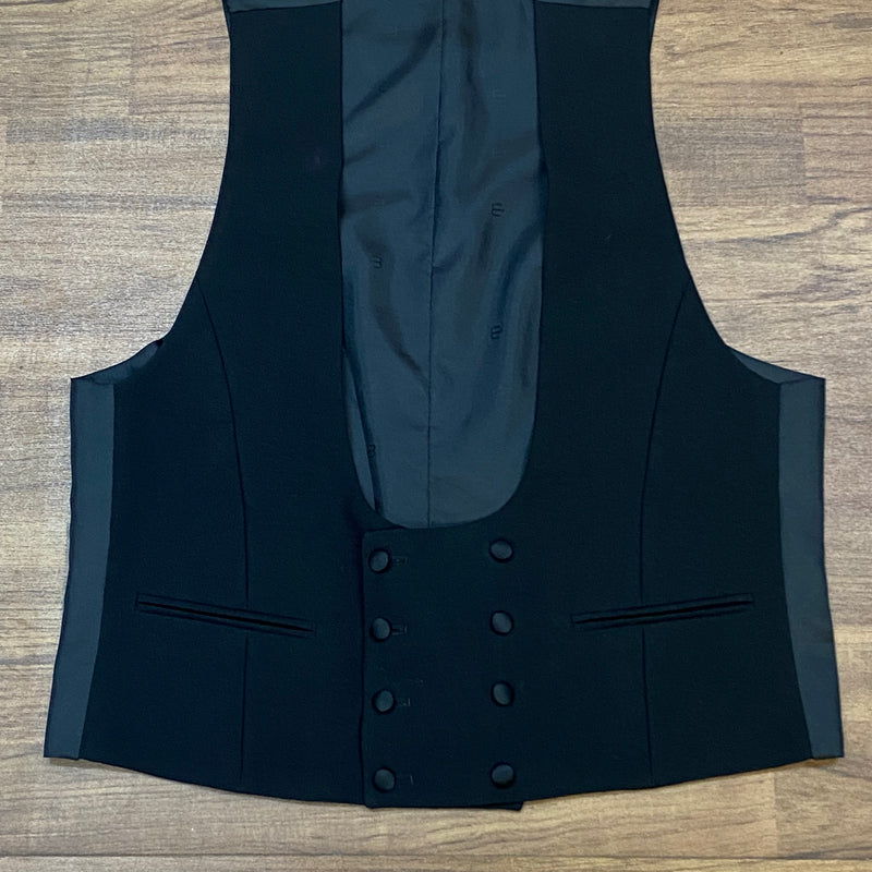 „Vintage Smokingweste schwarz Gr 25 zweireihig Kurzgröße