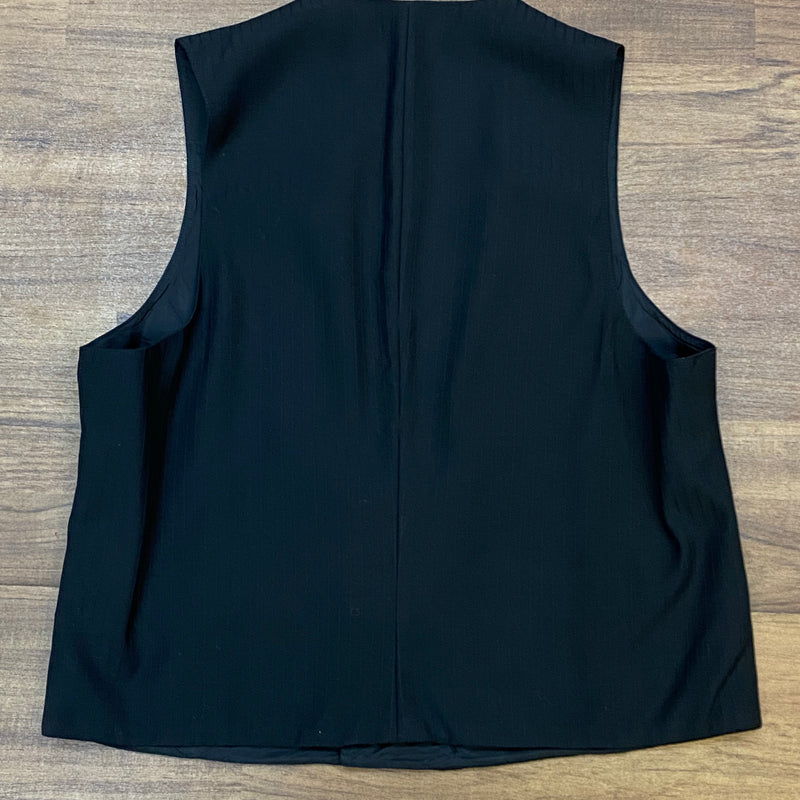 Herrenweste für Smoking Vintage schwarz dezenter Streifen Gr.52 Smoking