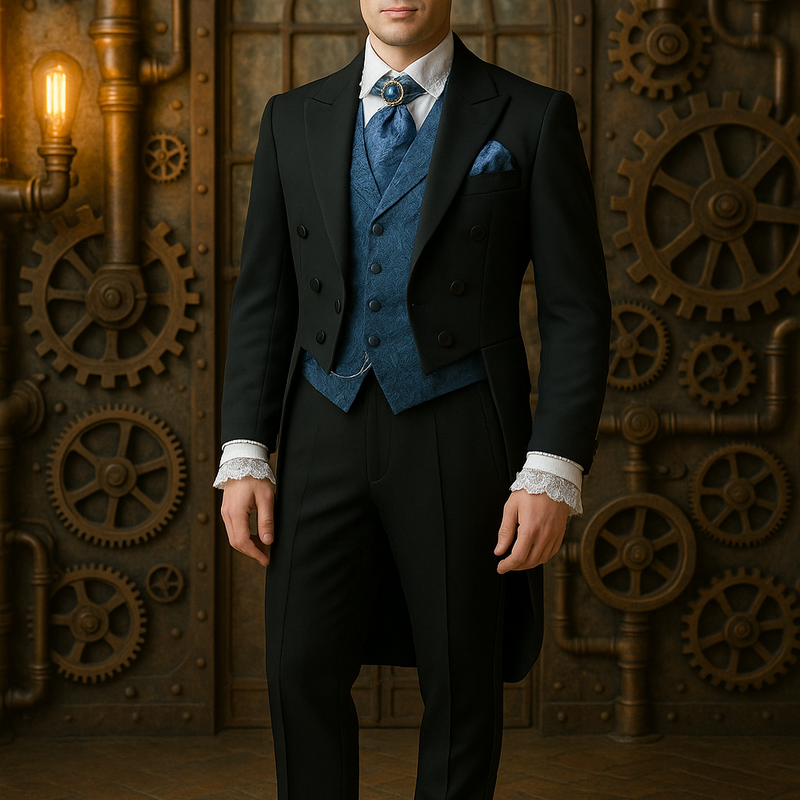 Steampunk Jacket, Frock Coat, Steampunk Mens Wedding Suit, Goth Wedding, Gothic Coat, Cosplay Jacket, Victorian,