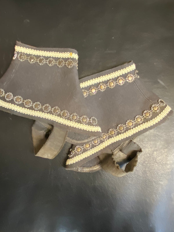 Steampunk Gamaschen dunkelgrau vintage Unikat industrial Stil