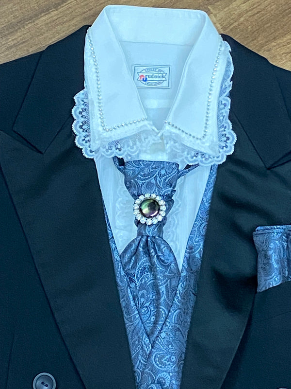 „Detailansicht Steampunk Frack Herren aus Schurwolle mit viktorianischen Accessoires“