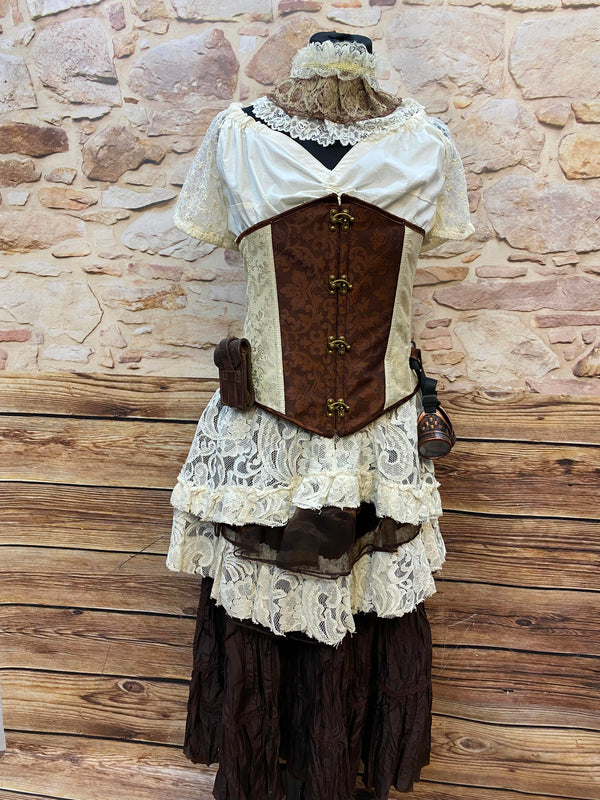 Steampunk Damen Unikat Gr. 42 – 8-teiliges Komplett-Outfit