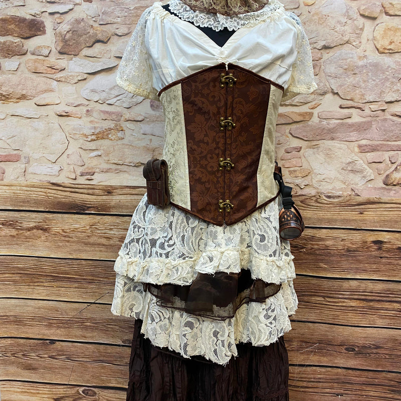 Steampunk Damen Unikat Gr. 42 – 8-teiliges Komplett-Outfit