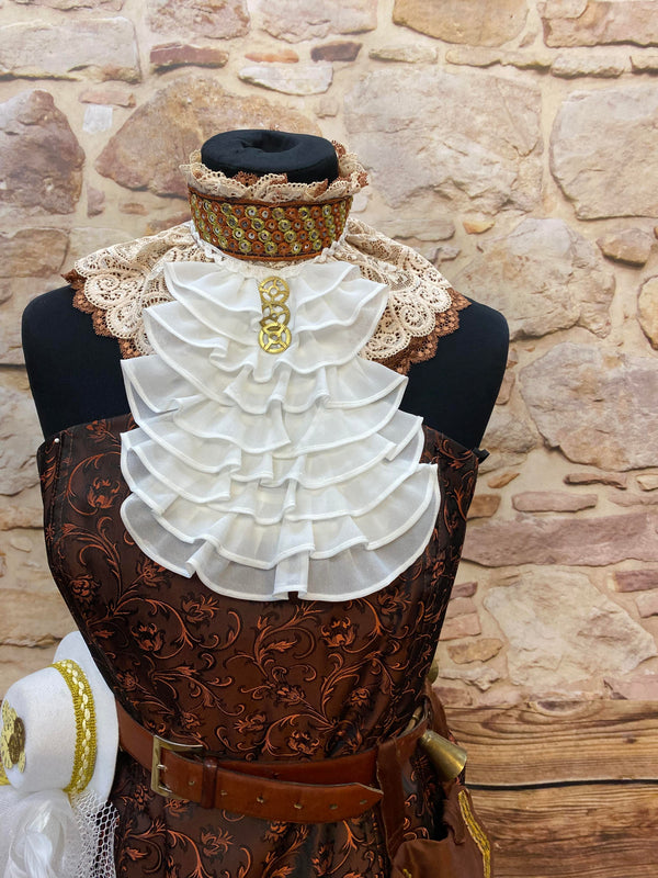 Steampunk Damen Unikat Gr. 40 – Komplett-Outfit mit Corsage & Accessoires