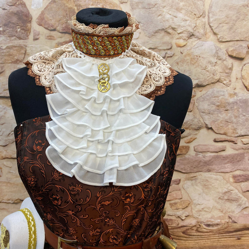 Steampunk Damen Unikat Gr. 40 – Komplett-Outfit mit Corsage & Accessoires