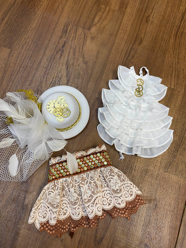 Steampunk Damen Unikat Gr. 40 – Komplett-Outfit mit Corsage & Accessoires