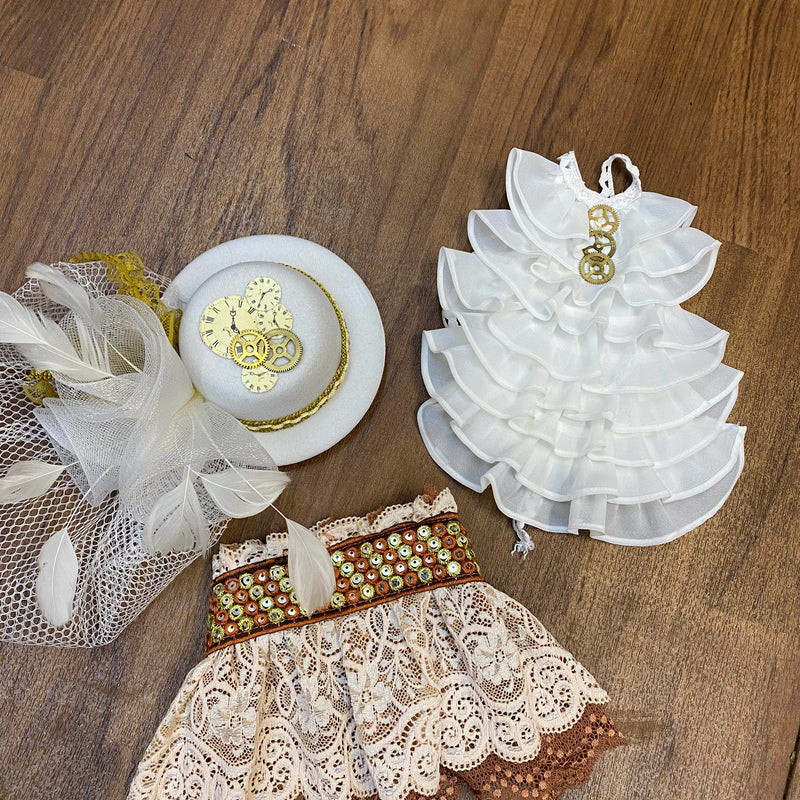 Steampunk Damen Unikat Gr. 40 – Komplett-Outfit mit Corsage & Accessoires