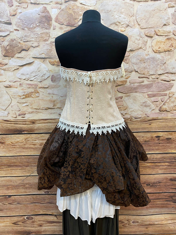 Steampunk Damen Outfit Unikat Gr. 38/40 – Corsage & Lagenröck