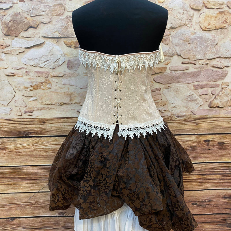 Steampunk Damen Outfit Unikat Gr. 38/40 – Corsage & Lagenröck