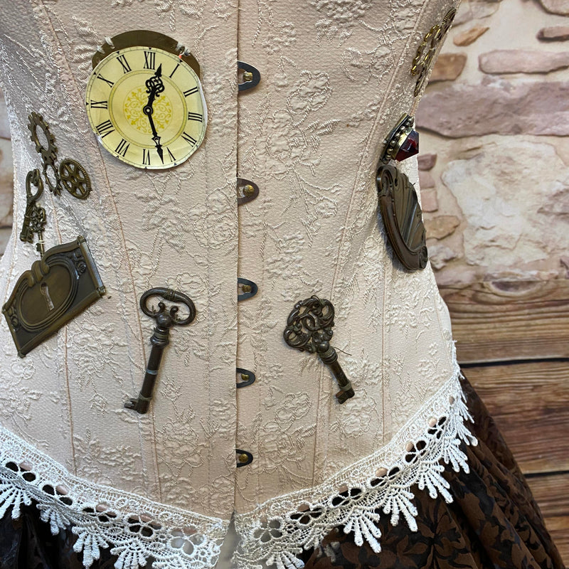 Steampunk Damen Outfit Unikat Gr. 38/40 – Corsage & Lagenröck
