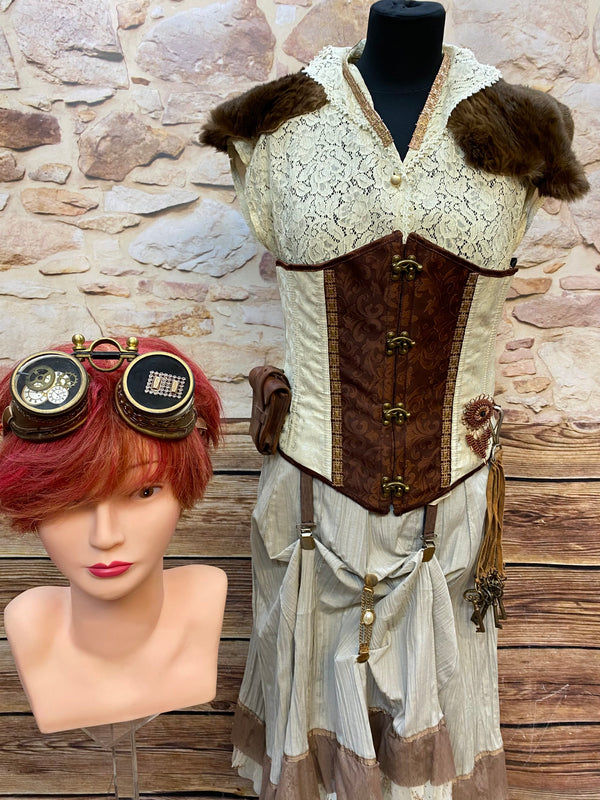 Steampunk Damen Outfit Gr. 38/40 – aufwendig zusammengestelltes Unikat