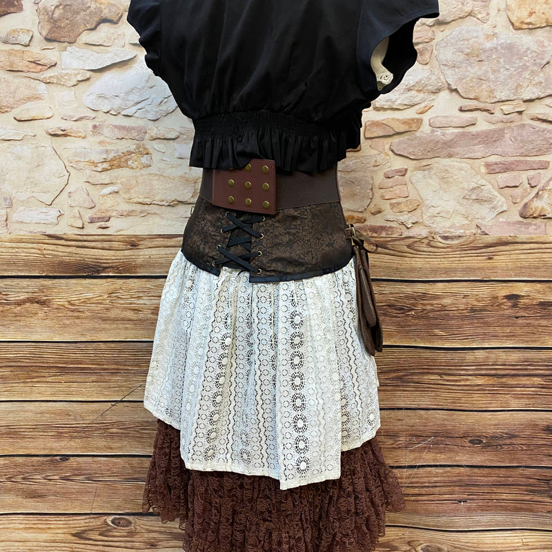 Steampunk Damen Outfit Gr. 38 – Unikat mit Corsage, Mini-Zylinder & Accessoires
