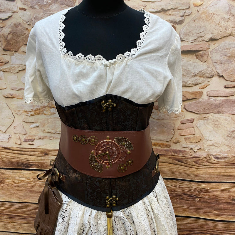 Steampunk Damen Outfit Gr. 38 – Unikat mit Corsage, Mini-Zylinder & Accessoires
