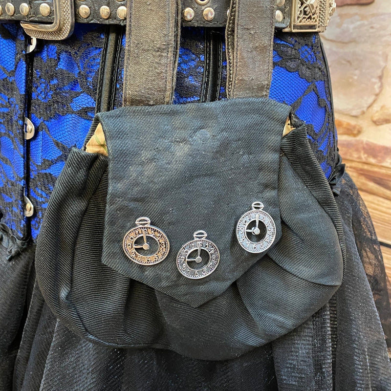 Steampunk Damen Outfit Gr. 36 – Blau-Schwarz mit Corsage, Goggles & Accessoires
