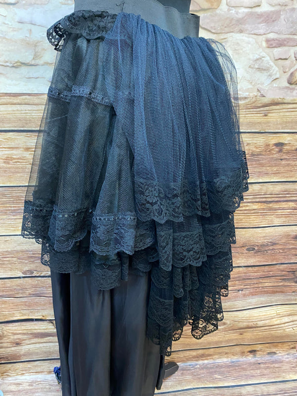 Steampunk Damen Outfit Gr. 36 – Blau-Schwarz mit Corsage, Goggles & Accessoires