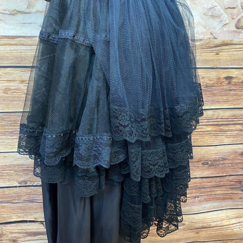 Steampunk Damen Outfit Gr. 36 – Blau-Schwarz mit Corsage, Goggles & Accessoires