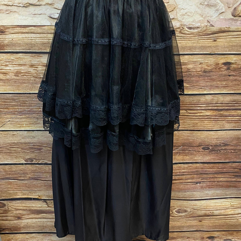 Steampunk Damen Outfit Gr. 36 – Blau-Schwarz mit Corsage, Goggles & Accessoires