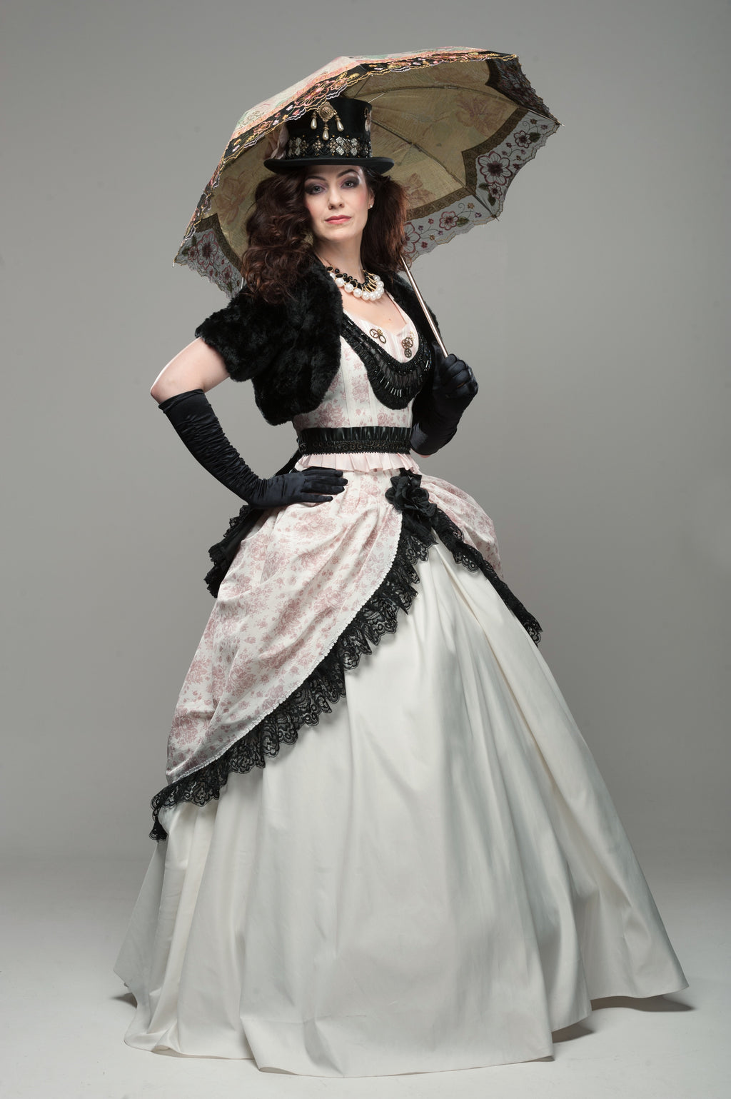 Steampunk Vintage Rokoko Viktorianisch Brautkleid Hochzeiitskleid Gr.36 Unikat